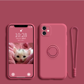 Iphone 11 12 13 14 15 Pro Max 12 13 mini Silicone Nhẫn Giá Đỡ Chân Đế Ốp Lưng Điện Thoại Dây Mềm