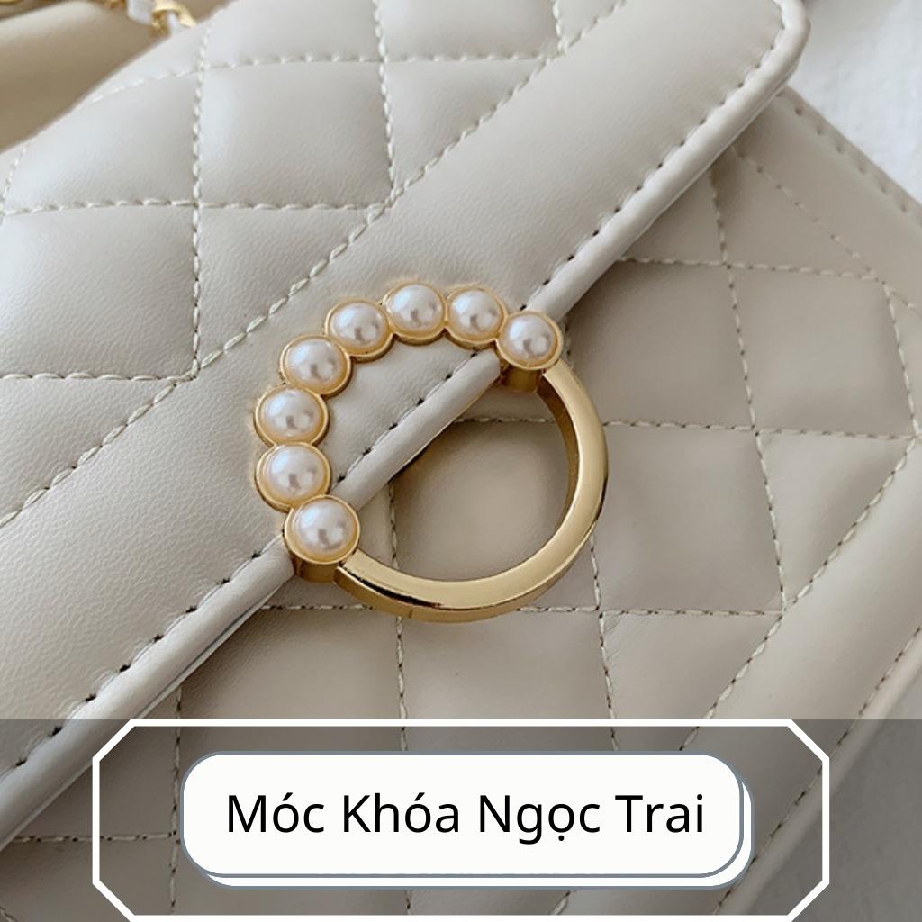 Túi Xách Nữ Đeo Chéo Quảng Châu Dây Đeo Móc Khóa Phối Ngọc Sang Quảng Châu HARA Túi Xách
