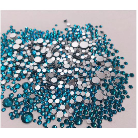 1440v đá mix size loại ĐẸP Màu 7 xanh Peacock blue