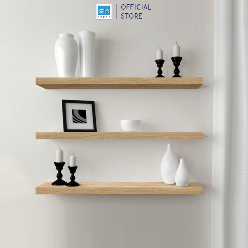 Ảnh Set 3 Kệ Treo Tường Thanh Ngang Rộng 20cm, Gỗ Dày 25mm Chống Ẩm SIB Decor KT005 1