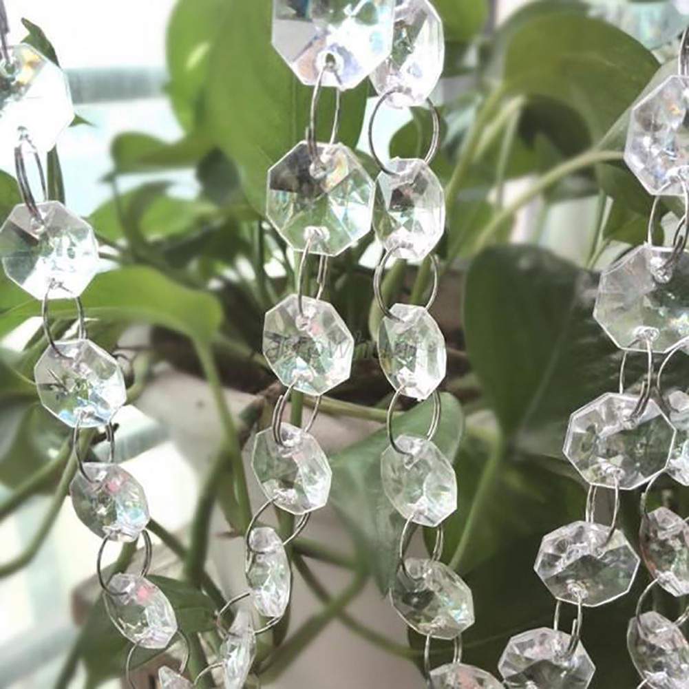 OneWorld @ 1 Pc 3.3ft Hạt Acrylic Trong Suốt Vòng Hoa Đèn Chùm Treo Rèm Đồ Dùng Cưới