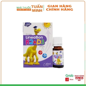 Combo 2 Lọ LineaBon K2+D3 - Bổ sung vitamin K2, D3. Tăng cường hấp thu canxi, phát triển chiều cao tối đa (Lọ 10ml)