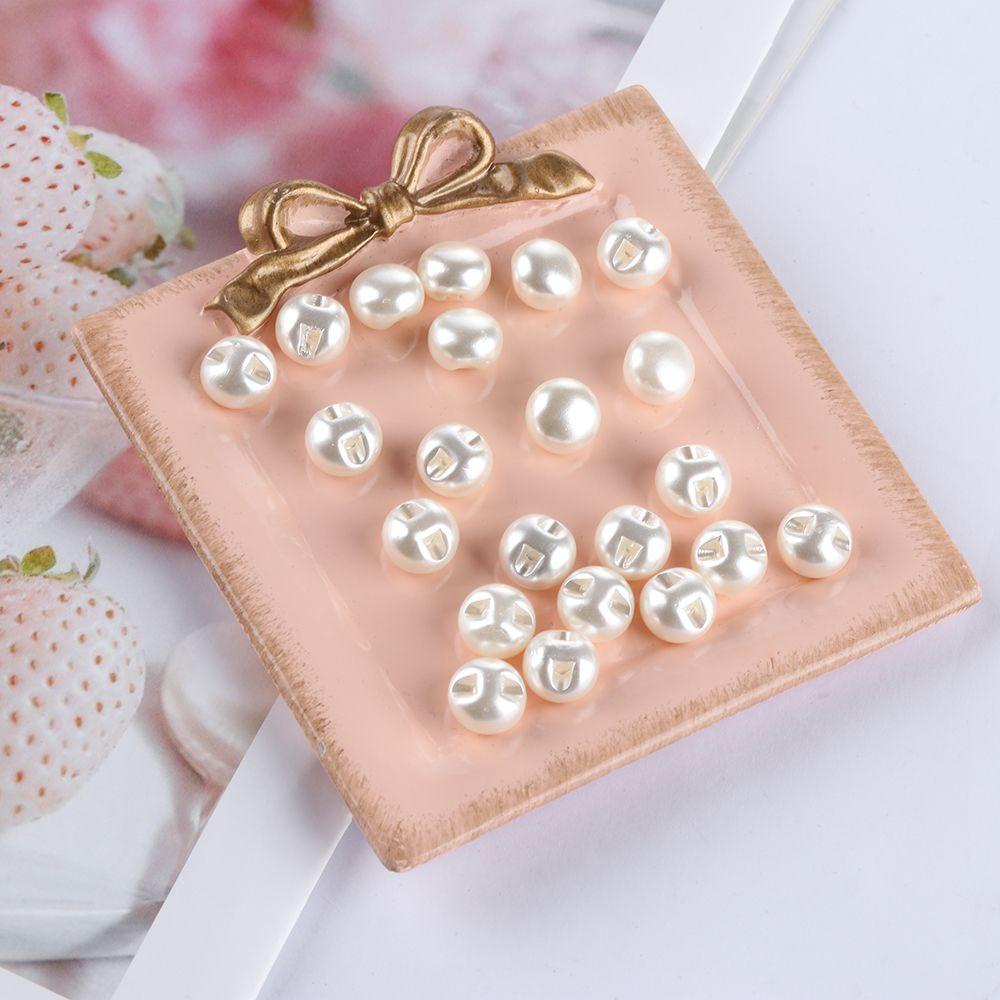 NHỎ 50 Chiếc Nút Ngọc Trai Thủ Công DIY May Trang Trí 10 Mm Thêu Sò