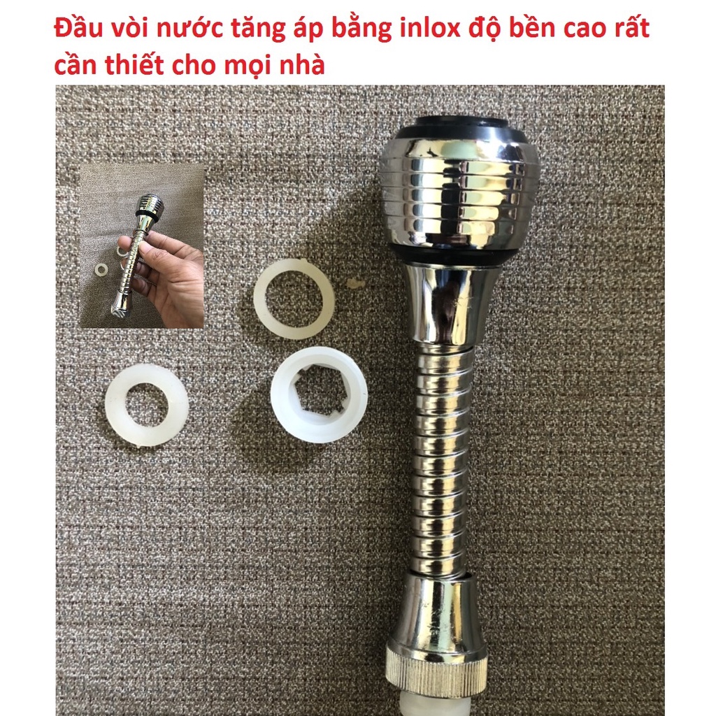 Đầu vòi nước tăng áp tăng áp dòng nước lên tới gấp 2 đến 3 lần bình thường dựa vào nguyên lý đặc biệt