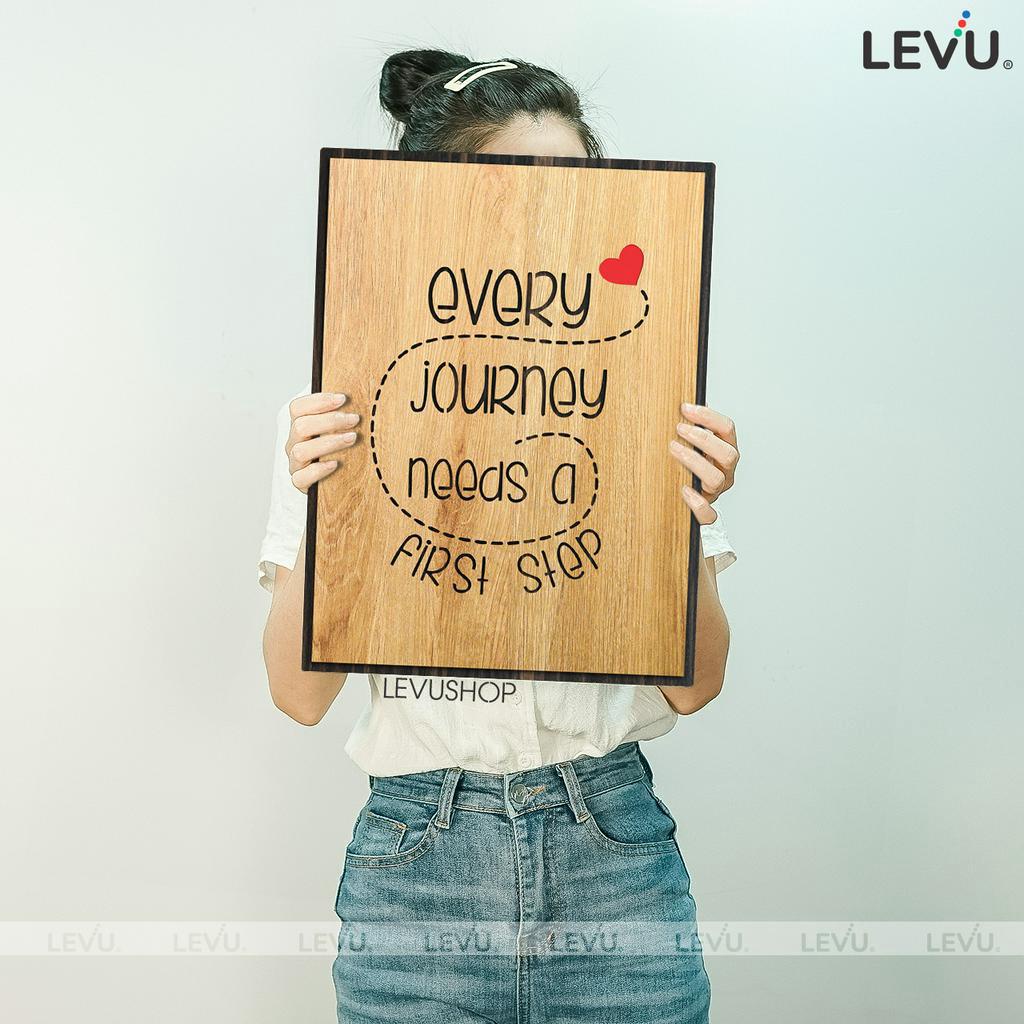 Tranh tạo động lực tiếng anh treo tường trang trí bằng gỗ vintage kích thước 30x40cm