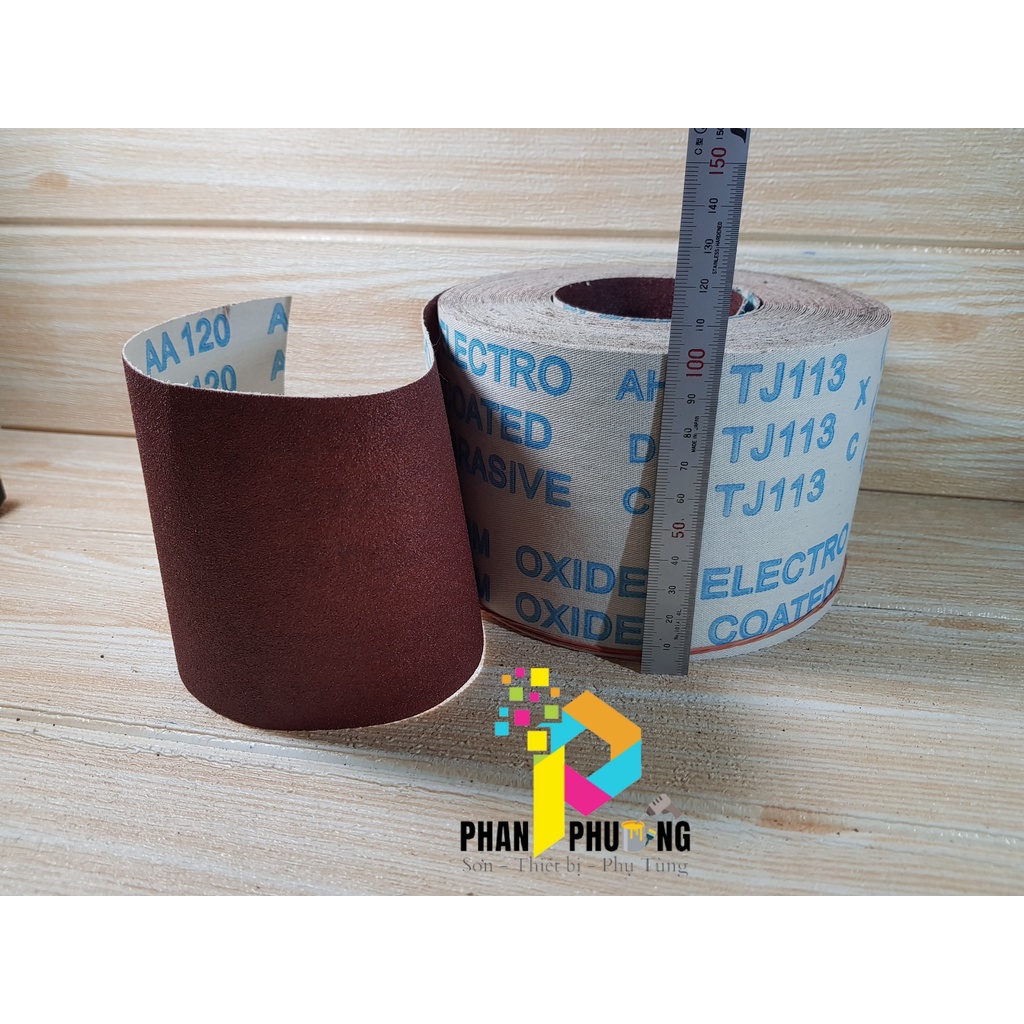 GIẤY NHÁM VẢI OXIDE / NHÁM CUỒN MÉT KHỔ 100MM  Độ hạt nhám  AA100, AA120, AA150, AA180.