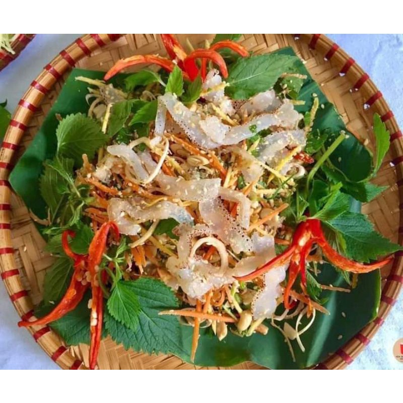 Sứa biển loại mặn gói 700 - 900g không tính nước làm nộm, gỏi, bún Sứa, lẩu Sứa, Sứa Xào. Không phải hàng tươi sống