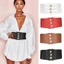 JUNYUE88US Da PU Cummerbund Giải Trí Vintage Khóa Kim Loại Corset Phù Hợp Với Nữ Dây Thắt Lưng Co Giãn