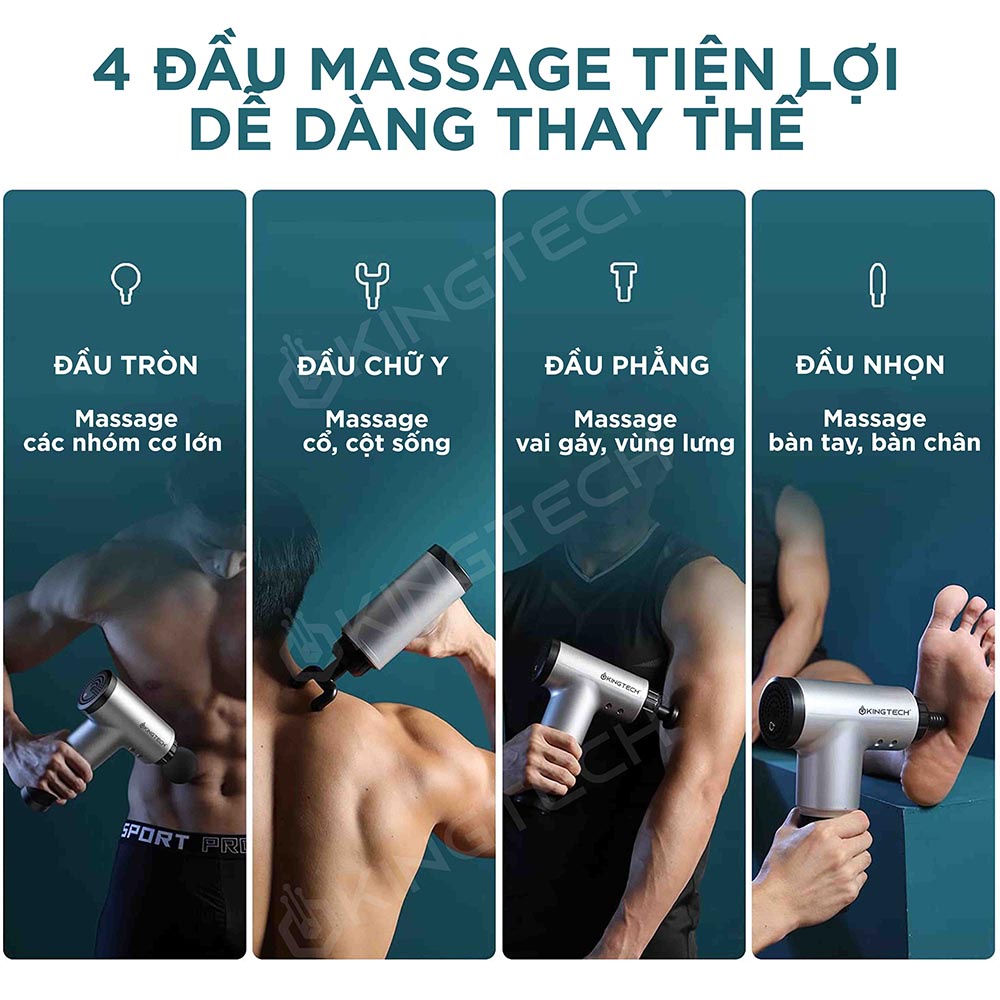 Ảnh Máy Massage Cầm Tay 6 Cấp Độ KINGTECH KH-320 - Mát Xa Toàn Thân Giúp Thư Giãn, Giảm Đau Cổ Vai Lưng  - Quà Tặng Nam Nữ 2