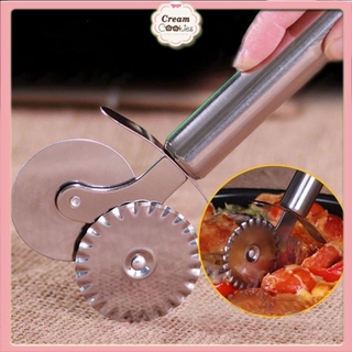 Dao Cắt Bánh Pizza 2 Lưỡi Hoặc Bột Làm Bánh Lưỡi Tròn Bằng Inox 6.5cm