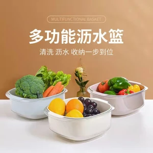 Bộ thau rổ vuông trắng-trong (mica-mới)