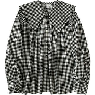 Phong cách hàn quốc nữ nữ dáng rộng áo sơ mi dài tay áo baju baju wanita lengan panjang
