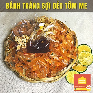 Combo 5 bịch bánh tráng SỢI DẺO TÔM ME chua chua cay cay