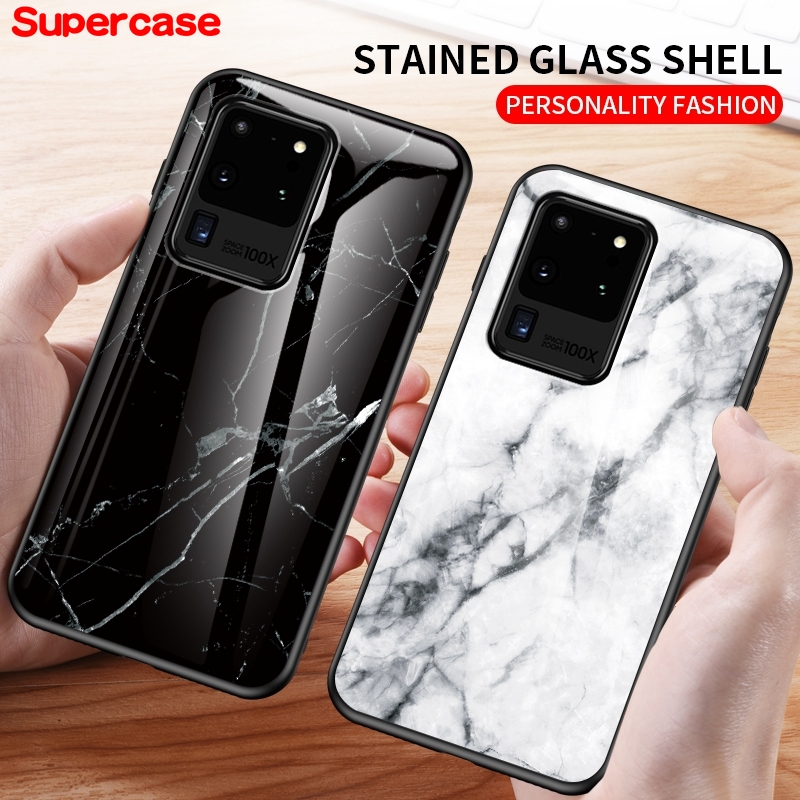 Ốp lưng nhựa cứng Kính Hoa Văn Đá Cẩm Thạch Thời Trang Cho Samsung Galaxy S20 Ultra S10 Plus 5g S10E
