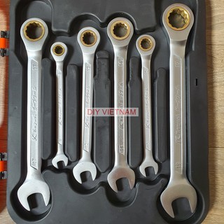 Bộ cờ lê vòng miệng tự động đảo chiều hãng Kapusi K-7732 7 chi tiết