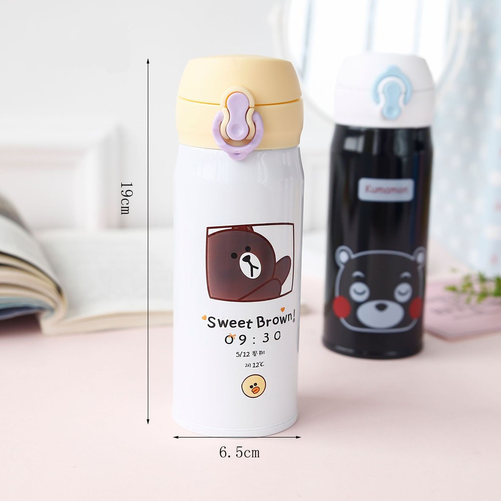 BÌNH INOX GIỮ NHIỆT NẮP CÀI - MÀU PASTEL - 450ML