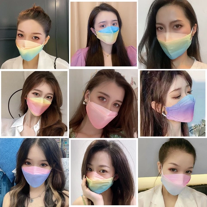 khẩu trang KF94 màu loang - khẩu trang kf94 màu loang