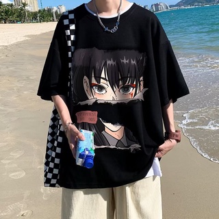 Áo phông 3158 dáng rộng in hình anime phong cách Nhật Bản dành cho nam nữ