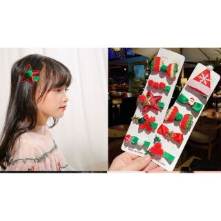Vỉ 5 chiếc kẹp tóc cho mùa giáng sinh (hàng sẵn Noel)