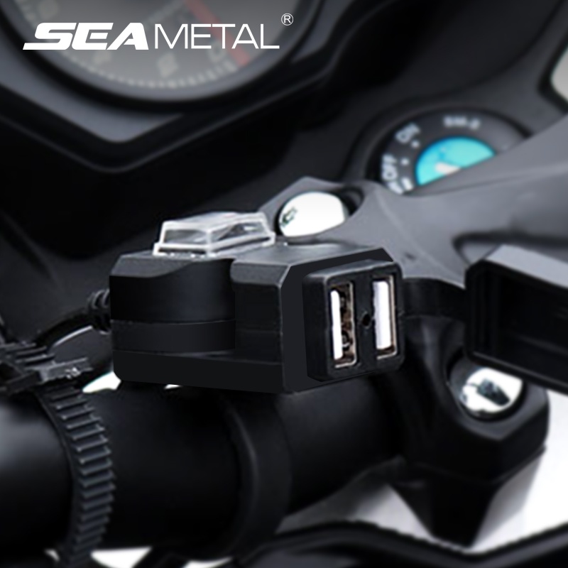 SEAMETAL Bộ sạc điện thoại hai cổng USB 12v chống nước tiện dụng cho xe máy