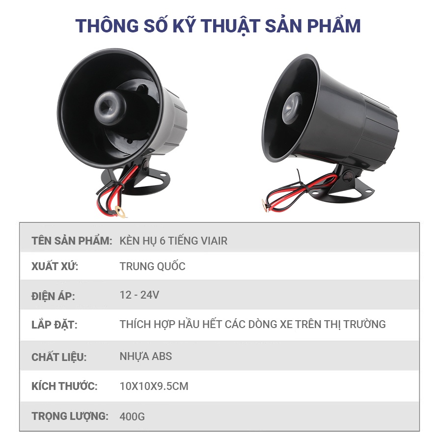 Kèn Hụ 6 Tiếng VIAIR ADX6002 12V