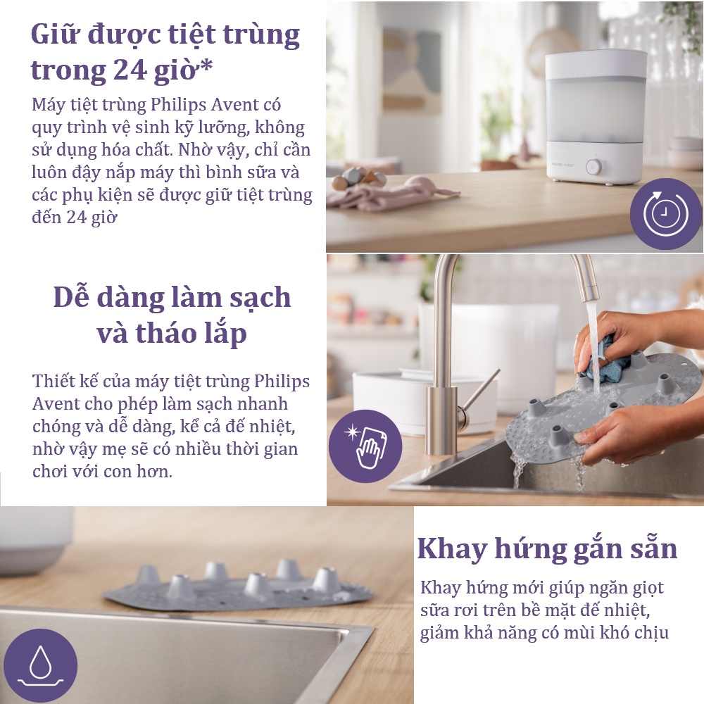 Mô tả Philips Avent máy tiệt trùng & sấy khô bình sữa SCF293/00 - 5