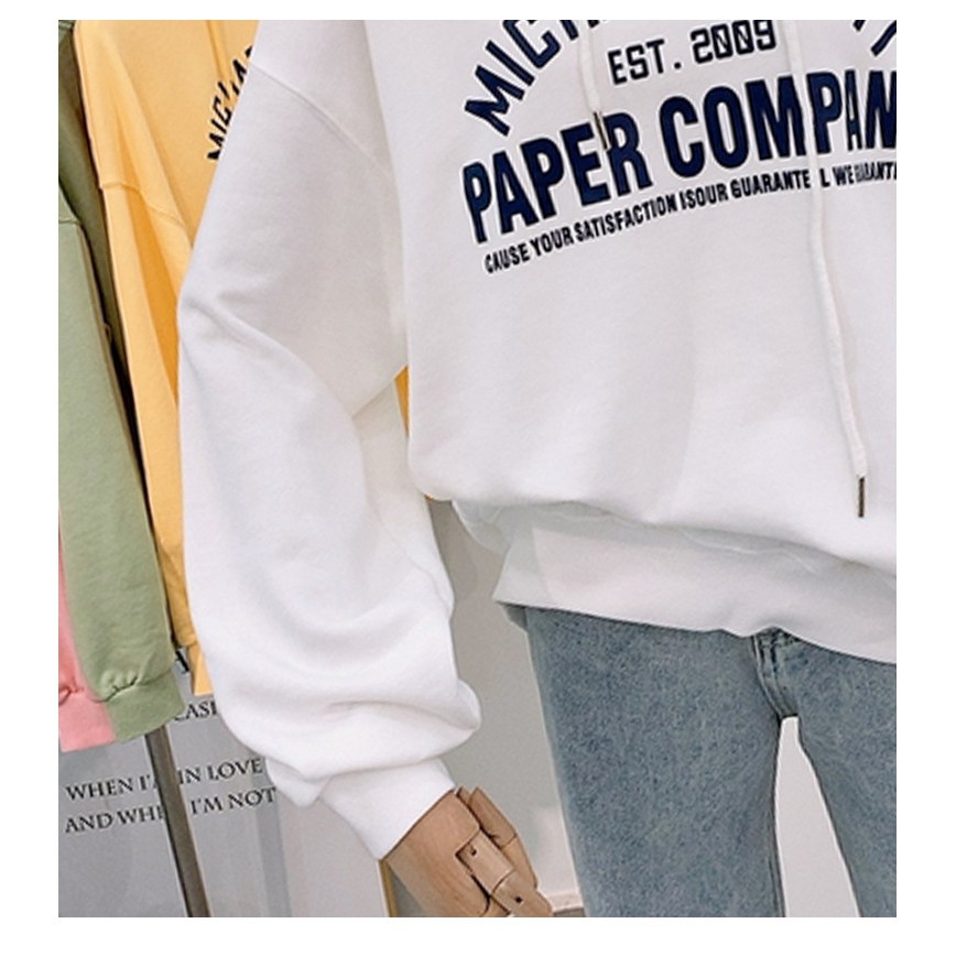 ÁO HOODIE NỮ HỌA TIẾT FORM RỘNG DÀI 2 MÀU VÀNG TRẮNG