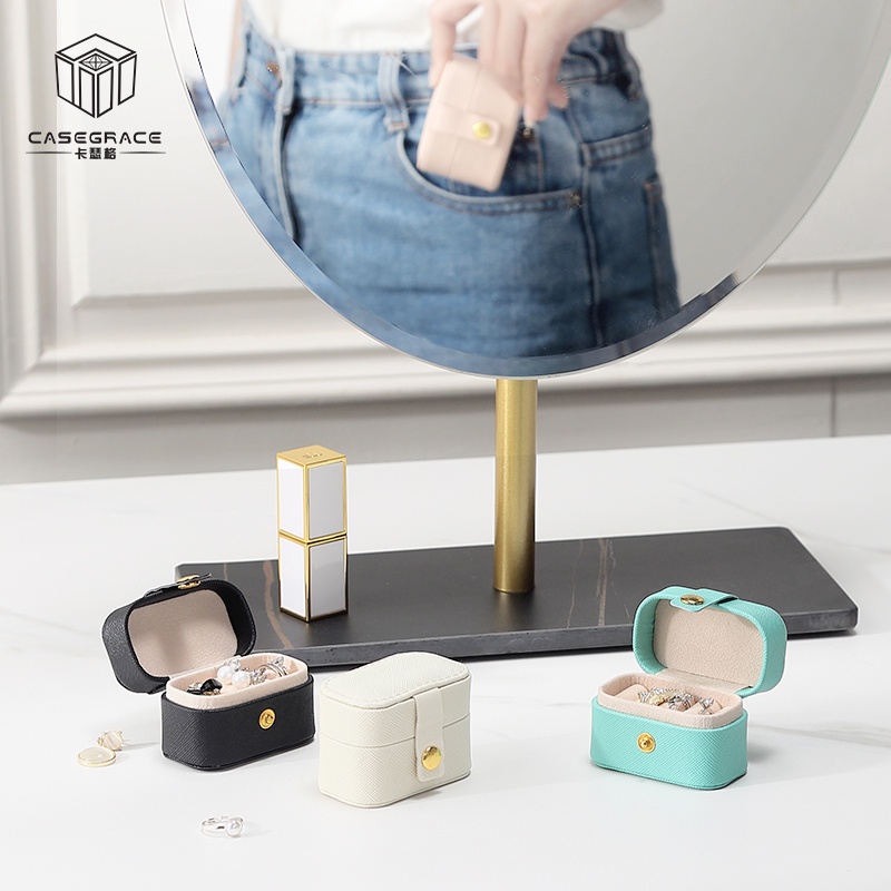 Casegrace Hộp Đựng Trang Sức mini Bằng Da pu Tiện Dụng Mang Theo Du Lịch