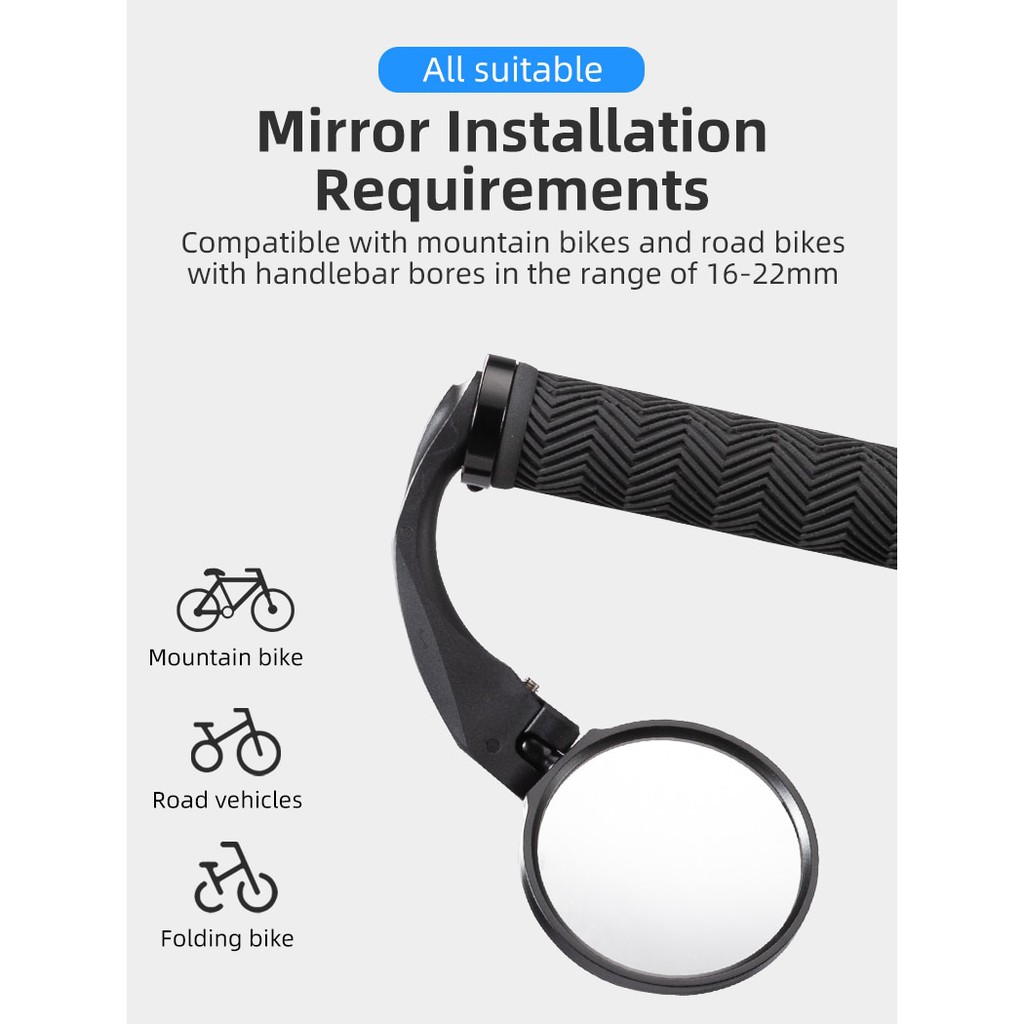 ROCKBROS HD Gương View, Tay Lái Xe Đạp Đường Bộ MTB, Góc Có Thể Điều Chỉnh, Phụ Kiện Đi Xe Đạp Chiếu Hậu