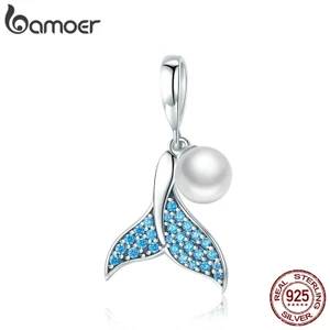 BAMOER Mặt Dây Chuyền Hình Đuôi Cá BạC 925