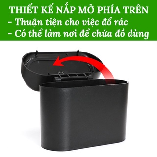 Thùng Đựng Rác Mini VERSION 2 Thông Minh Cho Ô Tô Có Nắp Đậy – Gắn Cửa Xe, Sau Ghế Xe Cực Tiện Lợi CarZone