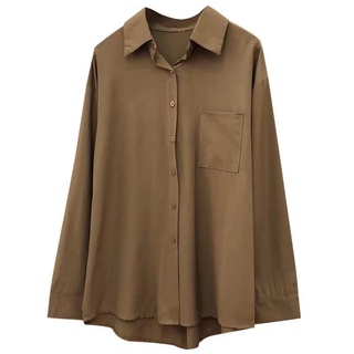 Áo Sơ Mi Nữ Tay Dài Dáng Rộng Phong Cách Hàn Quốc Baju Baju Wanita Lengan Panjang