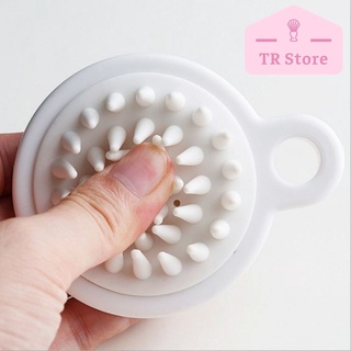 Bàn chải gội đầu silicon trắng, lược gội đầu Muji