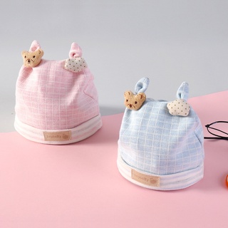 Mũ beanie cotton giữ ấm mùa đông in họa tiết hoạt hình dễ thương cho bé sơ sinh 0-3 tháng tuổi