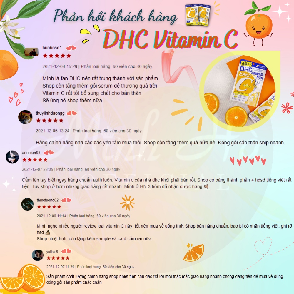 Ảnh Viên uống Vitamin C DHC Nhật Bản gói 60 viên / 180 viên hỗ trợ sáng da, giảm vết thâm và tăng cường sức đề kháng 4