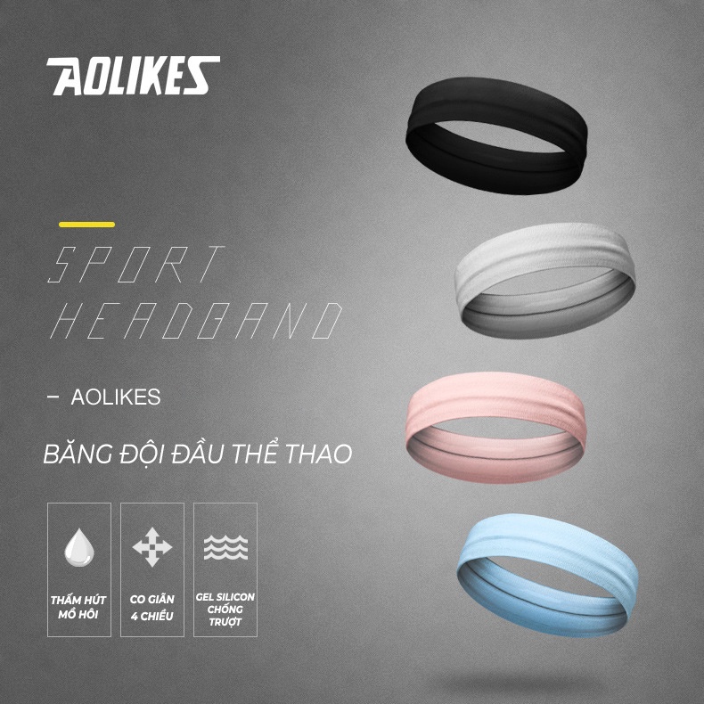 Ảnh Băng Đô Thể Thao Headband AOLIKES Thấm Hút Và Chặn Mồ Hôi Tập Gym, Yoga 4