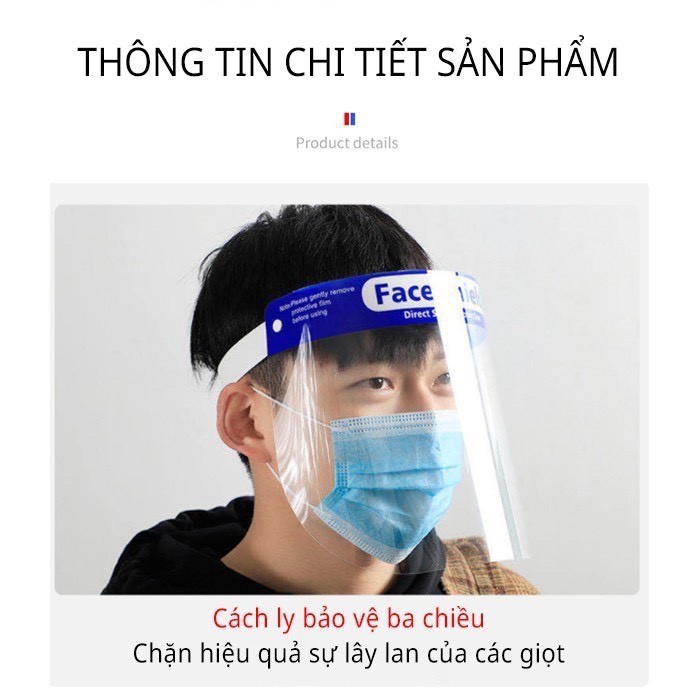 TẤM CHẮN GIỌT BẮN, PHÒNG DỊCH, BẢO HỘ SỨC KHỎE KÈM DÂY CHUN ĐỂ ĐEO (1 cái)