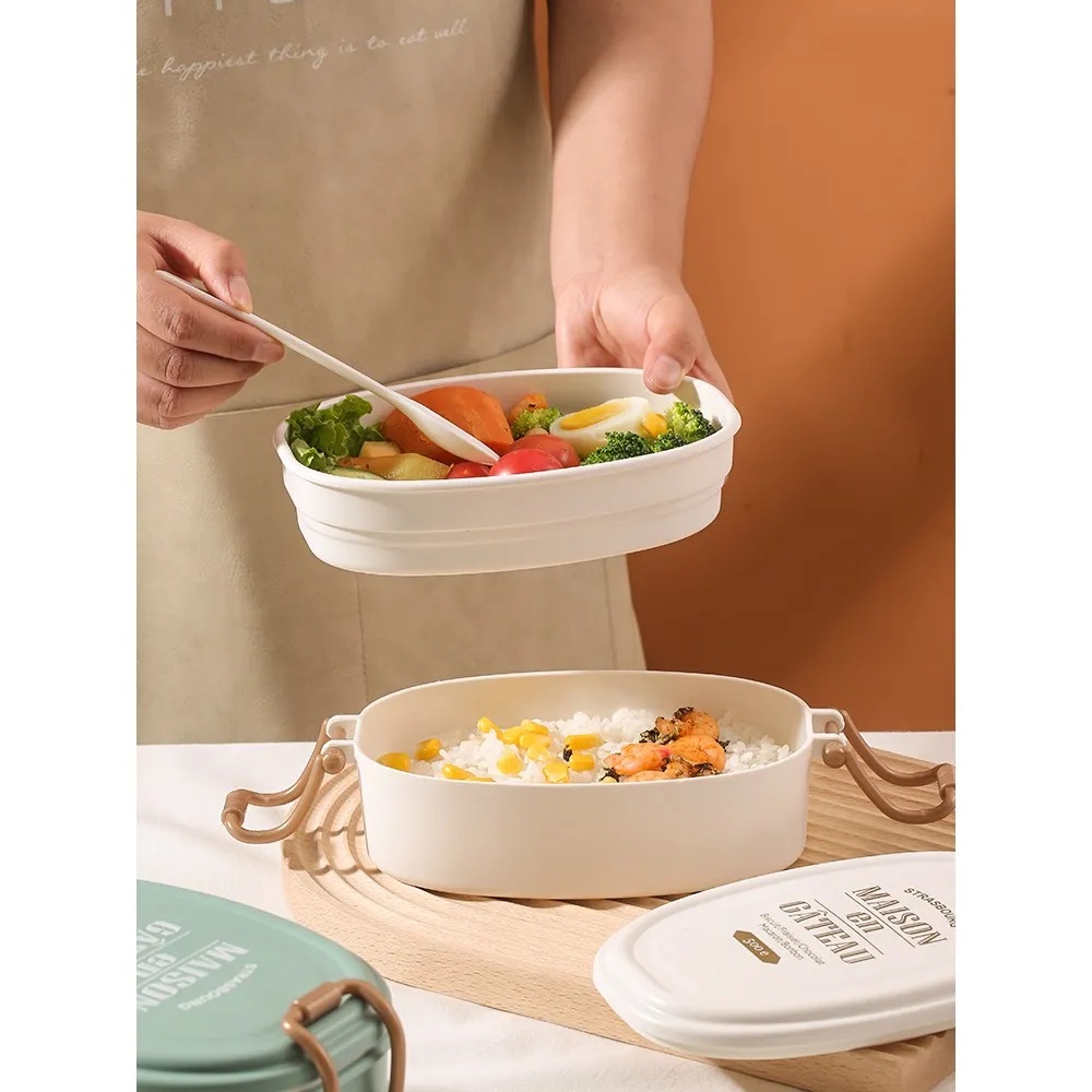 Ins 700ml Hộp Cơm Trưa Cắm Trại Dã Ngoại Lò Vi Sưởi Ấm Tiện Lợi Sinh Viên Nữ Tính Đơn Giản Nhân Viên Văn Phòng Trái Cây Hộp Cơm Trưa Hai Tầng
