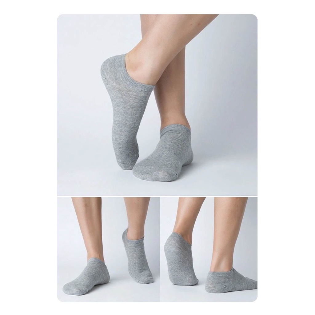 Tất vớ cổ ngắn co giãn 4 chiều thông thoáng, vớ cổ ngắn nam nữ chất liệu Cotton - Ekiu Shop