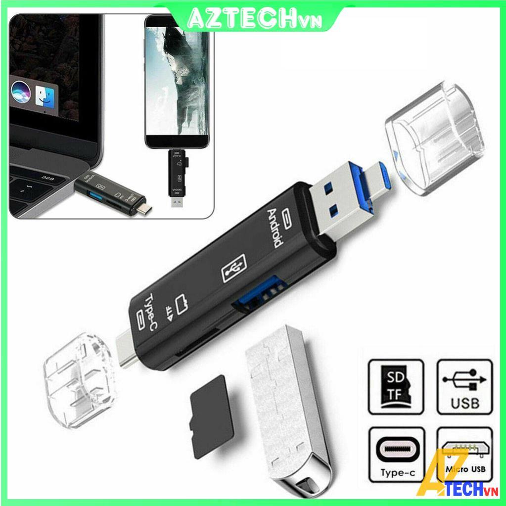 [Siêu Rẻ] Đầu Đọc Thẻ Nhớ SD, Micro SD Cổng Type C và USB OTG 3in1 ...