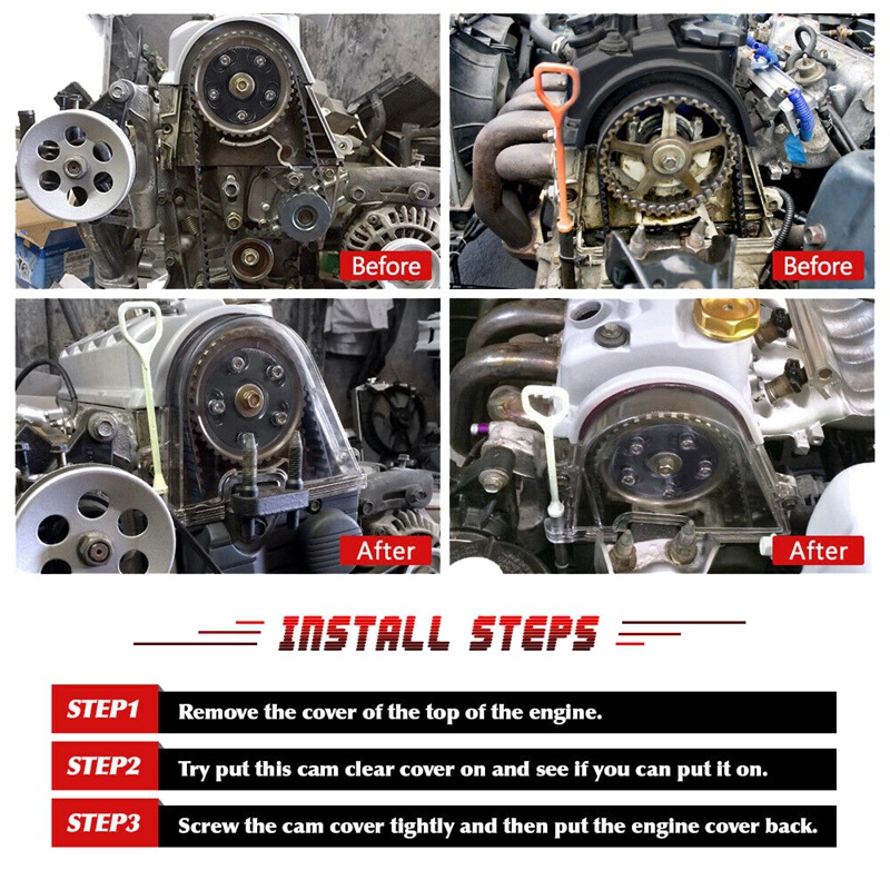 Dành Cho Xe HONDA CIVIC 96-00 EK EG D15 D16 Động Cơ Trong Suốt Cam Gear Thời Gian Đai Bao Turbo Cam Ròng Rọc