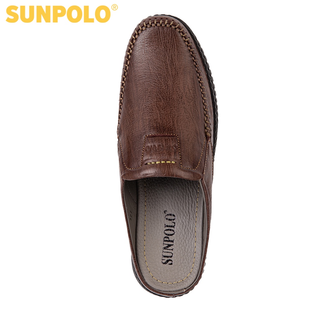 Ảnh Giày sục nam Da bò SUNPOLO đi làm công sở đi chơi SUT327 4