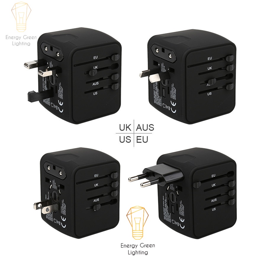 Ảnh Ổ cắm điện Energy Green Lighting quốc tế du lịch đa năng OC-122 2 cổng USB Travel AC Adapter 1