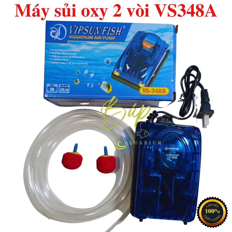 Máy sủi oxy mini 2 vòi Vipsun VS348A ( Phụ kiện tặng kèm theo gồm có ...