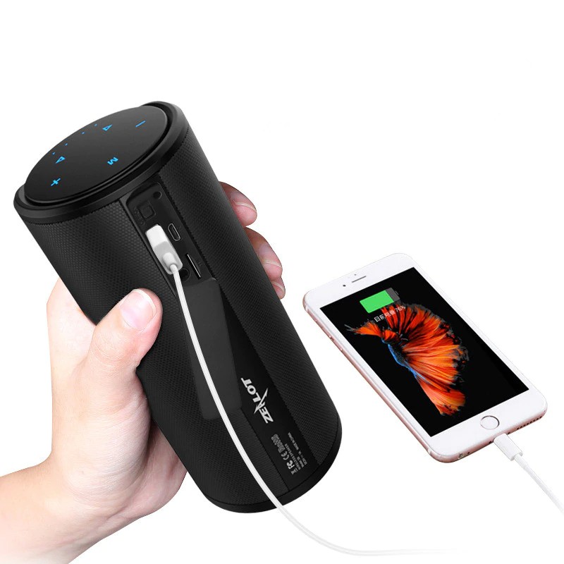 Loa Bluetooth Cảm Ứng Zealot S8 Kiêm Pin Dự Phòng 4000Mah - Tặng Kèm Bao Silicon Bảo Vệ Loa - Hoàng Yến Computer