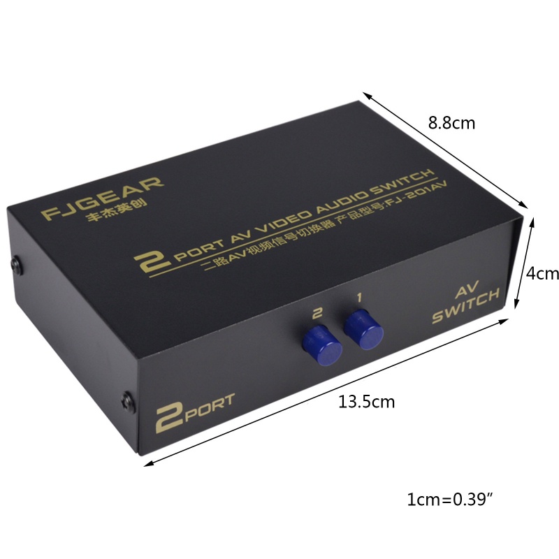 IOR 2 cổng AV RCA Switch 2 trong 1 ra Hộp chọn Video tổng hợp L R cho đầu DVD