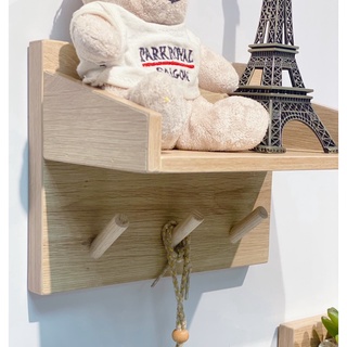 Kệ gỗ treo tường decor trang trí,để đồ,để sách có móc treo quần áo,treo phụ kiện
