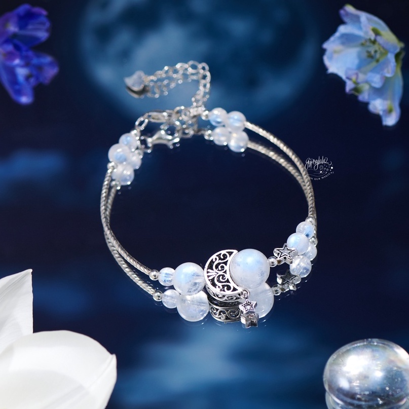 Ảnh Vòng Tay Thiết Kế 9 Viên Charm Mặt Trăng Ngôi Sao Nhiều Màu SP002754 Gypsy.lala 1