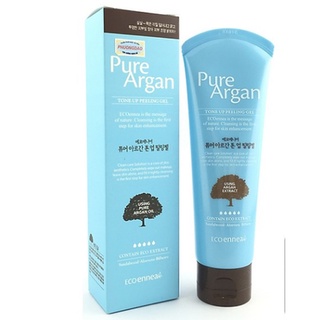 Gel Tẩy da chết thảo dược 100% tinh dầu Argan Welcos pure argan real tone up peeling gel 120g