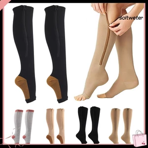 Vớ hở ngón chân có khóa kéo chống giãn tĩnh mạch cho nữ